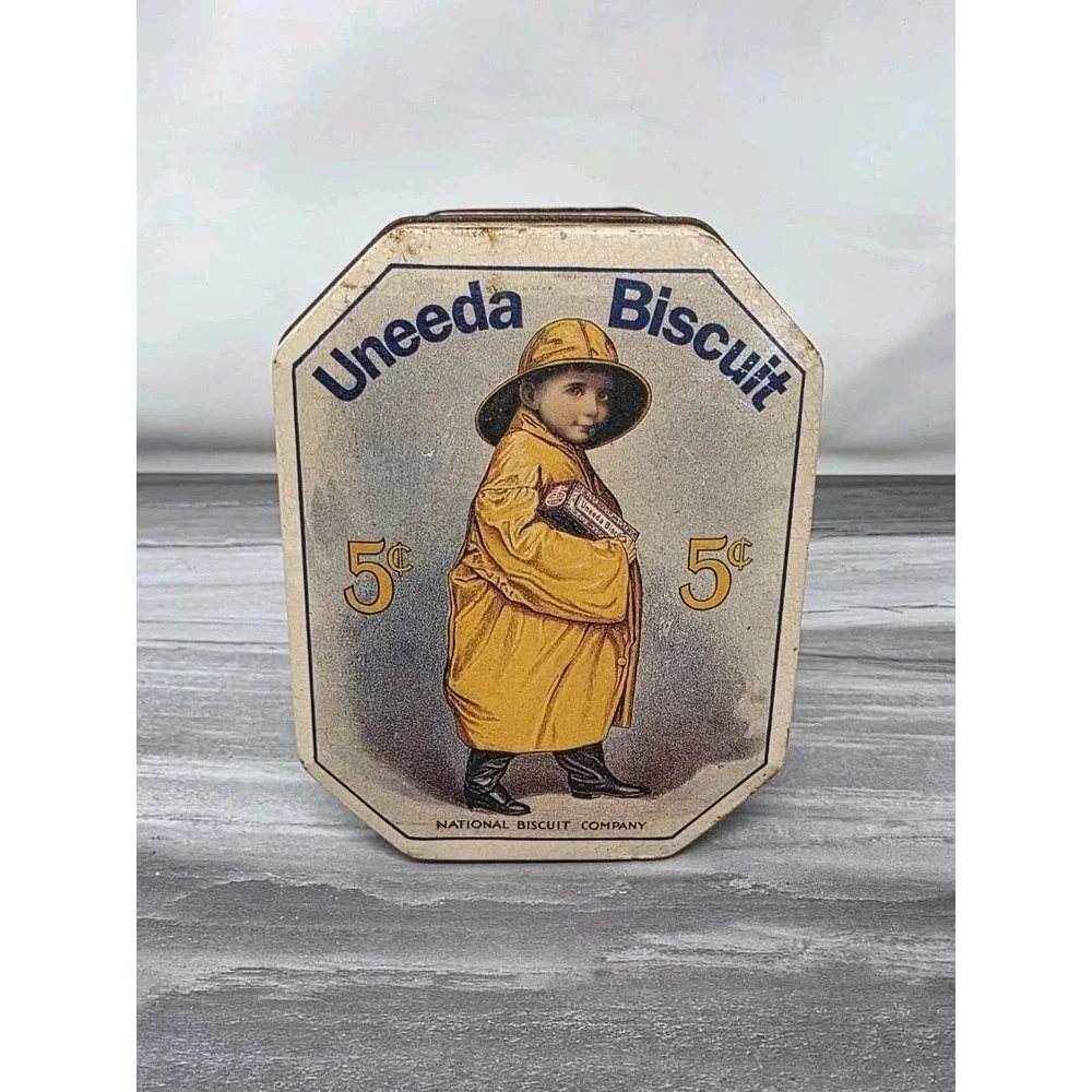 Vintage‎ Nabisco Uneeda Biscuit Tin 1923 Bristol Ware Collectible Cookie Cracker